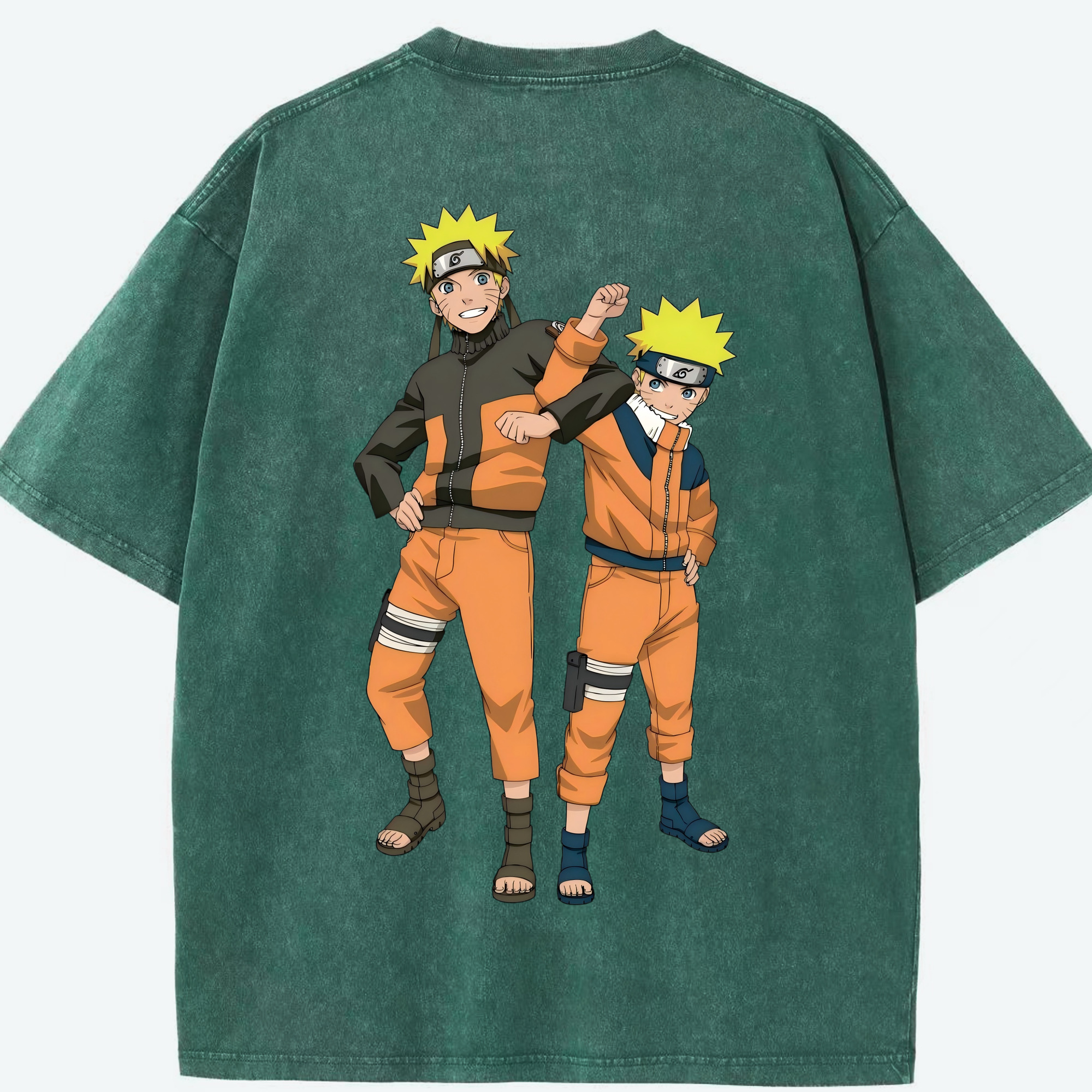 （画像用） NARUTO -ナルト- うずまき ナルト Uzumaki Naruto 綿100% ヴィンテージ風 半袖Tシャツ（背面プリント）
